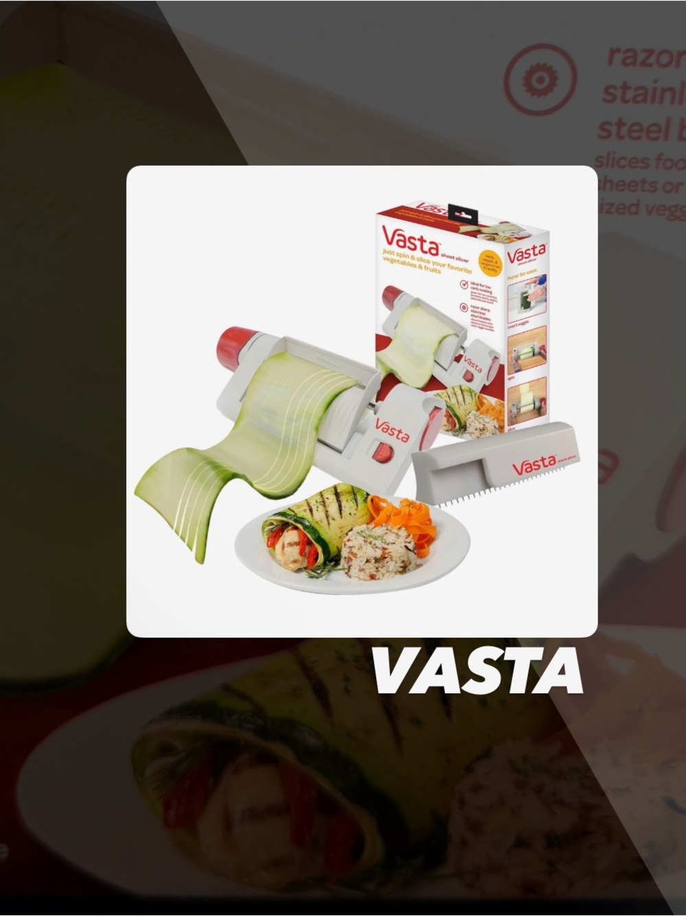 NIB Vasta Veggie & Fruit Sheet Slicer